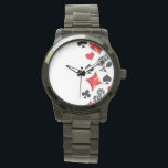 Poker Player Gambler Playing Card Suits Las Vegas Watch<br><div class="desc">Grey,  textured background with polygonal playing cards symbols. Symbols of playing cards,  heart,  diamond,  spade and club.</div>