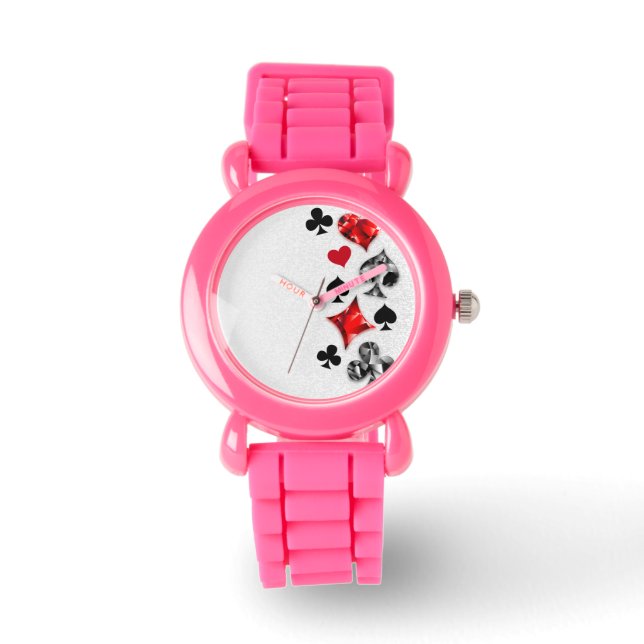 Poker Player Gambler Playing Card Suits Las Vegas Watch (Front)