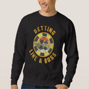 Poker Player Lucky Chip Gambling Casino Playing Ca Sweatshirt