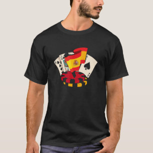 Poker Player Spain Flag  Gambling Casino  Gambler T-Shirt