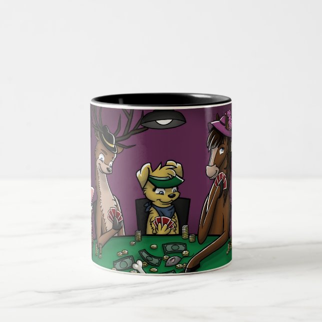 Poker Playing Animals Mug (Wrap-Around) (Center)