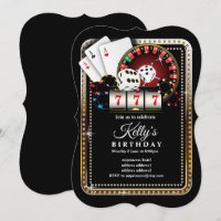 Poker Playing Card 7 7 7, casino party invite