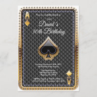 Poker Playing Card Casino Birthday Invitation