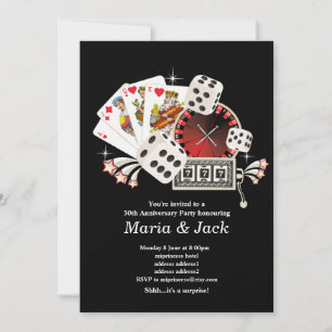 Poker Playing Card, casino party invite