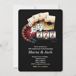 Poker Playing Card, casino party invite