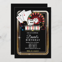 Poker Playing Card, casino party invite