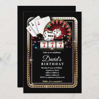 Poker Playing Card, casino party invite