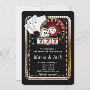 Poker Playing Card, casino party invite