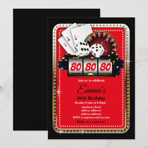 Poker Playing Card, casino party invite