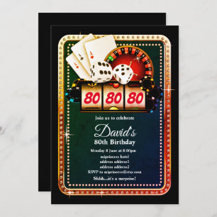 Poker Playing Card, casino party invite