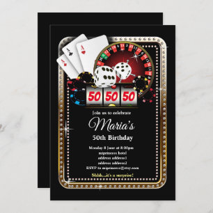 Poker Playing Card, casino party invite