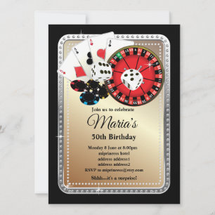 Poker Playing Card, casino party invite