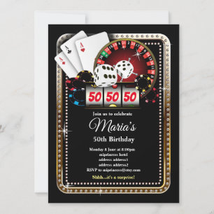 Poker Playing Card, casino party invite