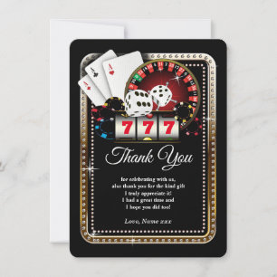 Poker Playing Card, casino Thank you card