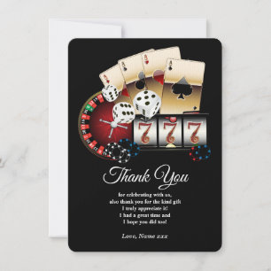 Poker Playing Card, casino Thank you card