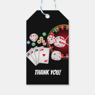 Poker Playing Card, casino, thank you gift tag
