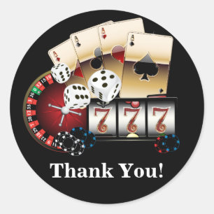 Poker Playing Card, casino,   thank you stickers