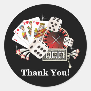 Poker Playing Card, casino,   thank you stickers
