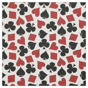 Poker Playing Card Suit Pattern Fabric