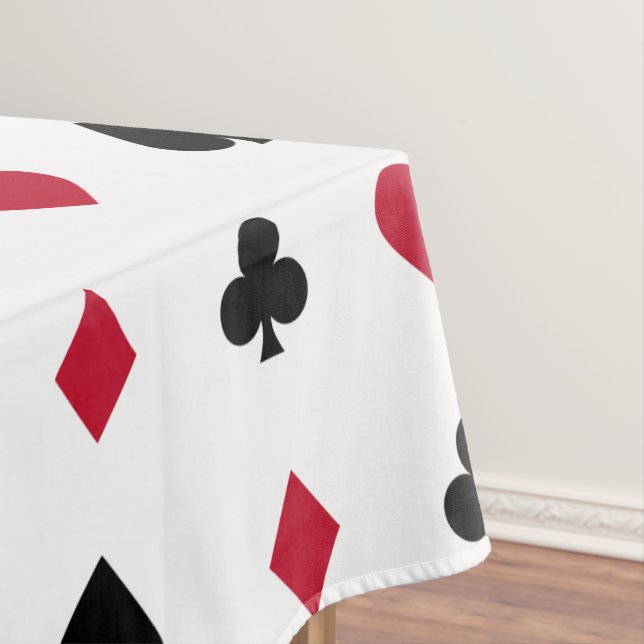 Poker Playing Card Suit Pattern Tablecloth (In Situ)