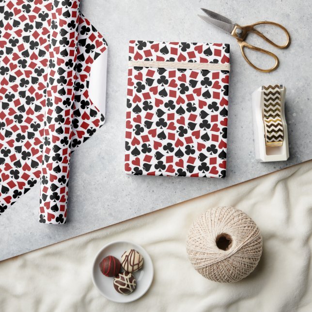Poker Playing Card Suit Pattern Wrapping Paper (Crafts)