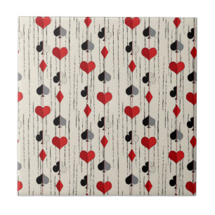 Poker Playing Card Symbols Ceramic Tile