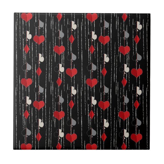 Poker playing card symbols. ceramic tile (Front)