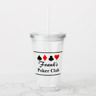 Poker playing card symbols custom tumbler glass