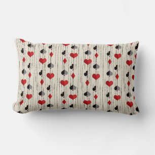 Poker Playing Card Symbols Lumbar Cushion