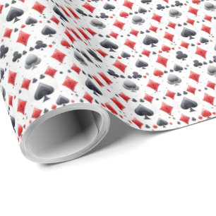 Poker Playing Card Themed Gift Wrapping Paper Wrap