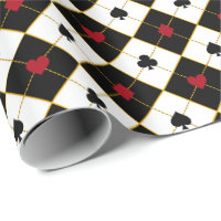 Poker Playing Cards Gift Wrap, Simple Vegas Casino