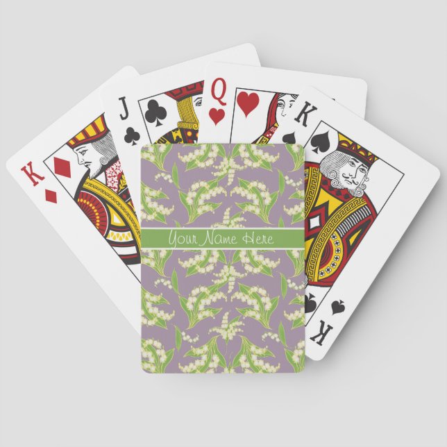 Poker Playing Cards: Lilies of the Valley, Mauve Playing Cards (Back)