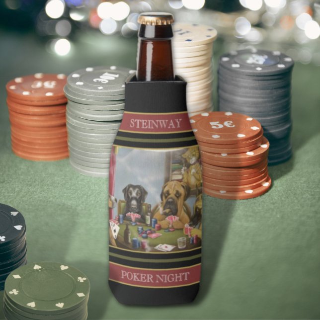 Poker Playing Dogs Bottle Cooler (Creator Uploaded)