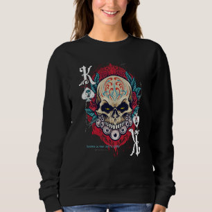 Poker Playing Sugar Skull Spades King Dia De Muert Sweatshirt