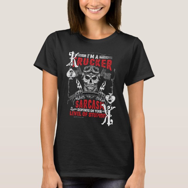 Poker Playing Truck Driver Sarcasm Spades King Tru T-Shirt (Front)