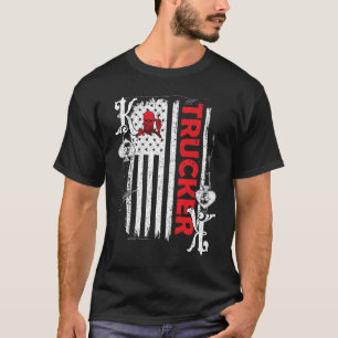 Poker Playing Truck Driver Skeleton Spades King Tr T-Shirt