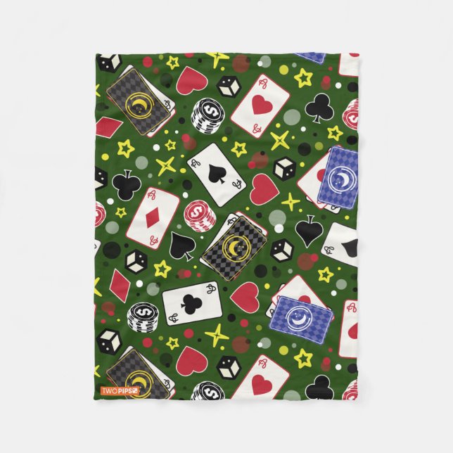 Poker Print Fleece Blanket (Front)