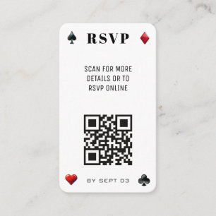 Poker QR Code Wedding RSVP  Enclosure Card