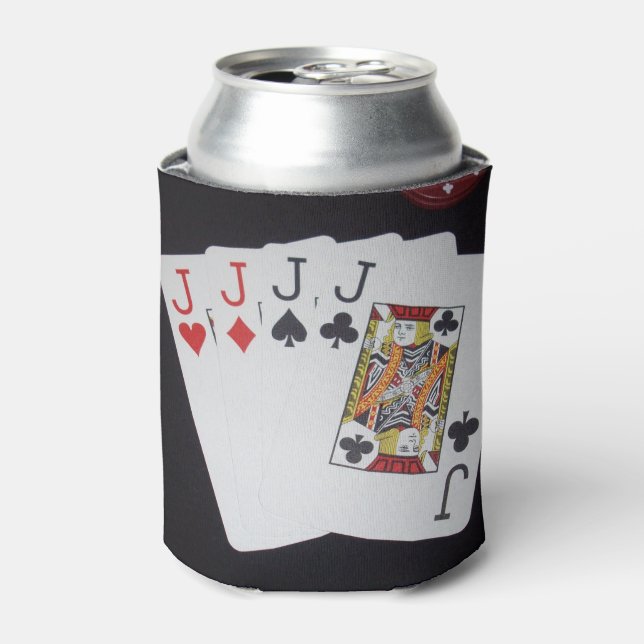 Poker, Quad Jacks Can Stubby Holder. Cooler (Can Front)
