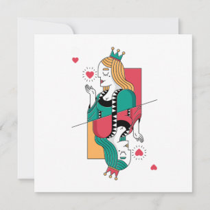 Poker Queen Heart Playing Cards Casino Gambling Gi