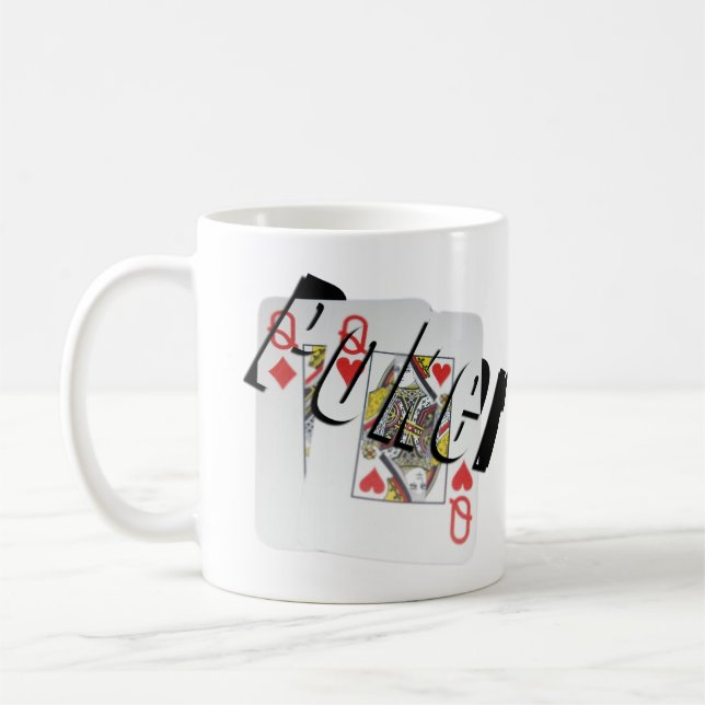 Poker Queens Dimensional Logo Coffee Mug. Mug (Left)