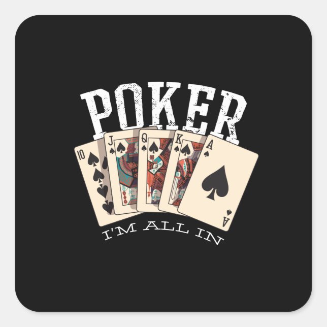 Poker Quote for Gambler Square Sticker (Front)