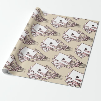 Poker Skeleton Hands With Four Ace Cards Wrapping Paper