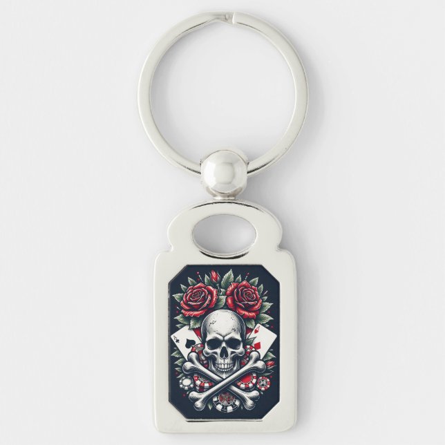 Poker Skull Key Ring (Front)