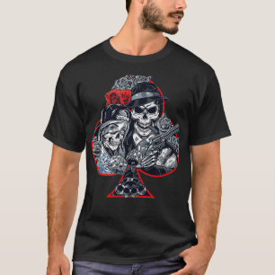 Poker Skulls  Gangster Life Poker Players Gift  T-Shirt