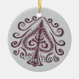Poker Spades  Ceramic Ornament
