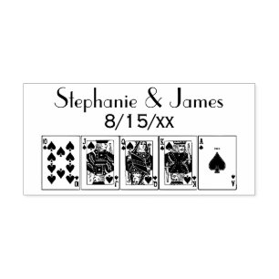 Poker Straight Flush Spades Place Card Escort Card Self-inking Stamp
