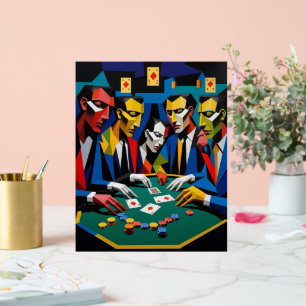 Poker Strategy Abstract Geometric Art Acrylic Sign