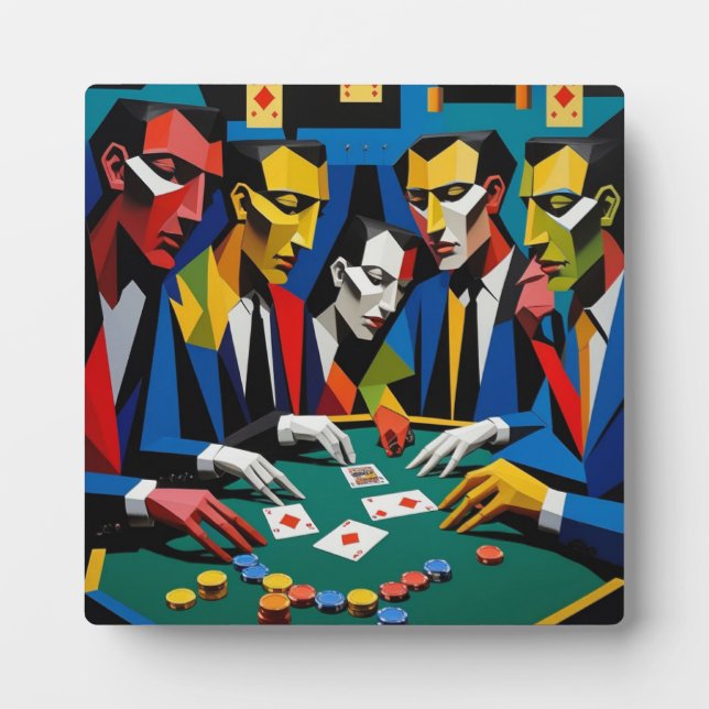 Poker Strategy Abstract Geometric Art  Plaque (Front)