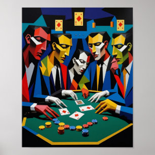 Poker Strategy Abstract Geometric Art Poster